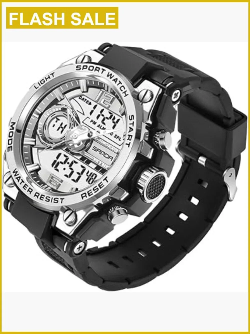 Men's Military Sports Watch LED Alarm Stopwatch Waterproof Date